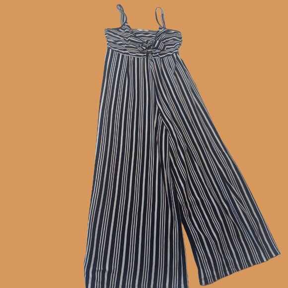 striped wide leg jumpsuit romper - Picture 4 of 16